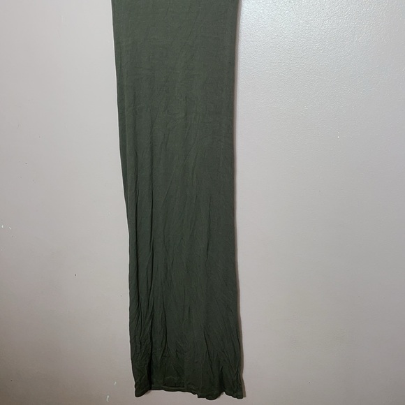 Enza Costa Silk Ribbed Maxi Dress in Olive Green XL - Picture 6 of 7
